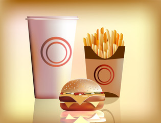 burger , fries , cola .