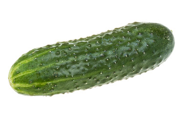 Healthy food. The green cucumbers isolated on white background