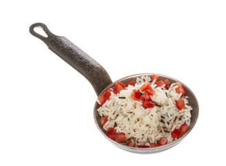 basmati,rice with vegetables in roasted pan
