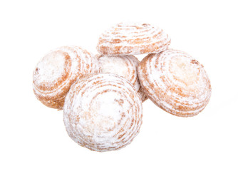 Heap of delicious  cookies isolated on white background