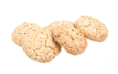 Heap of delicious  cookies isolated on white background