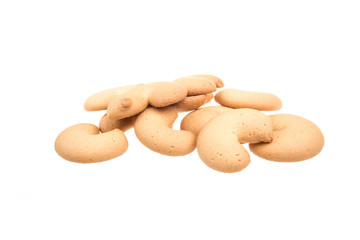 Heap of delicious  cookies isolated on white background