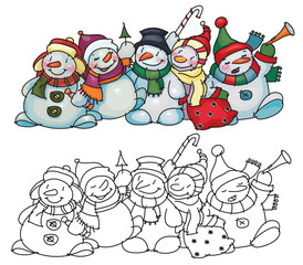 Fun snowmen for Christmas  design.