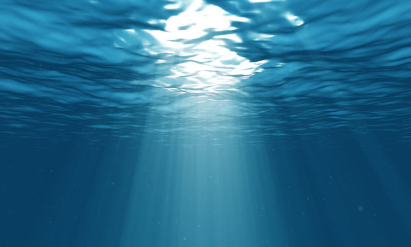 Fototapeta light underwater in the ocean