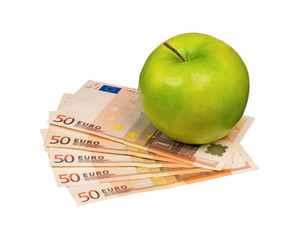 Euro and apple