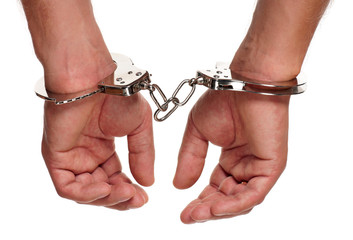 Hand with handcuffs
