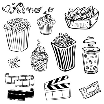 KIno, cinema, Film, movie, vector set