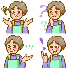 女性の表情４パターン