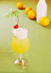 Pina Colada cocktail into a glass