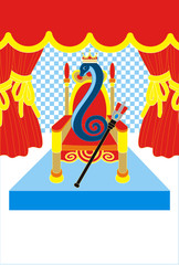 2013年巳年完成年賀状テンプレートイラストのみ（王様蛇）カラフル