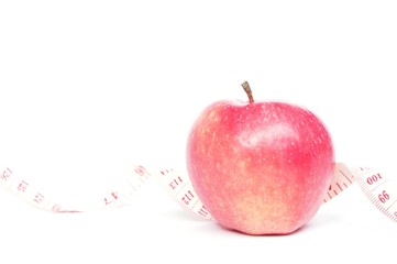 apple and measuring tape