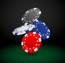 Illustration of Falling Poker Chips