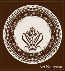 art nouveau design with iris flower - 45510949