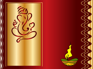 Ganesha Diwali Card Design