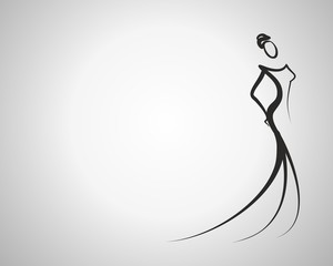 stylish woman with place for text