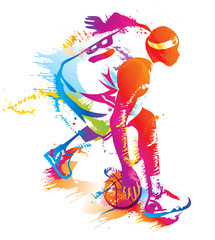 Basketball player. Vector illustration. - 45511756