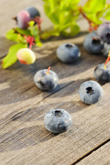 Blueberry on wooden table
