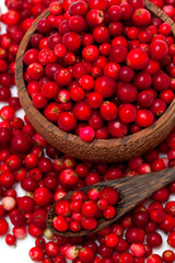 cranberries in a wooden bowl