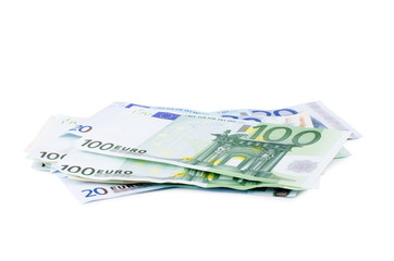 Obraz na płótnie Canvas Banknotów euro w tle, Close-up