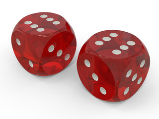 3D red dice
