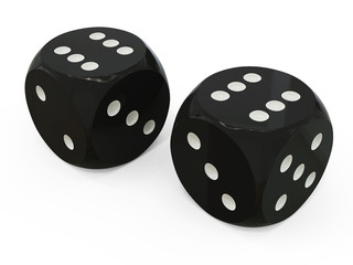 3D black dice