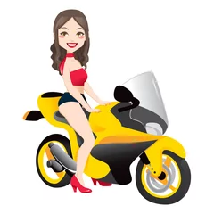 Foto op Plexiglas Sexy Woman Motorbike © Kakigori Studio