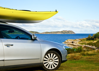 Kayak on a car