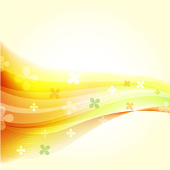 背景（オレンジ花柄）