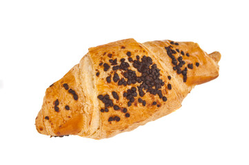 croissant with chocolate isolated