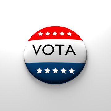 voter button in spanish with stars
