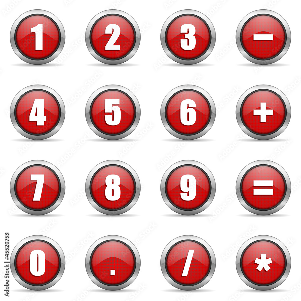 Poster numeric icons set