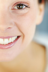 Closeup of beautiful woman's smile