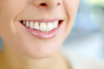 Closeup of beautiful woman's smile