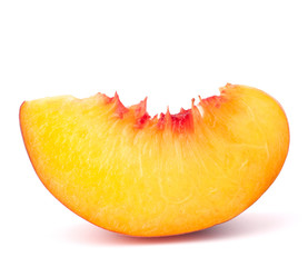 Ripe peach fruit slice