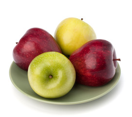 Apples pile on plate