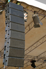 Speakers at outdoors concert