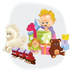 Toys 01. 9 in 1 illustration. EPS 10 illustration.