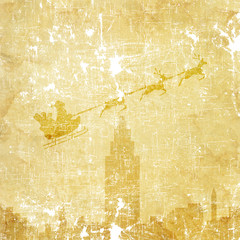 Santa  of christmas on old paper background
