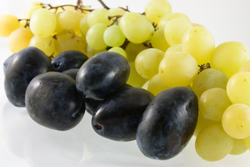 Grapes and plums