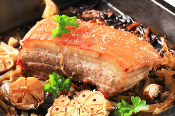 Roast pork belly
