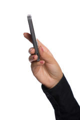 A cell phone in a hand of a woman