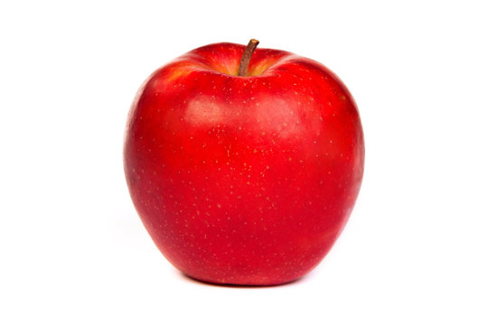 A shiny red apple isolated on white