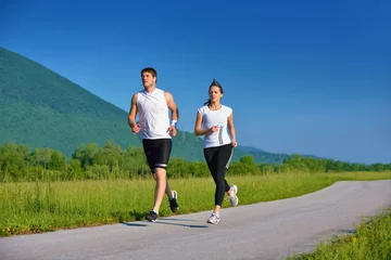 Fotobehang Joggen couple jogging