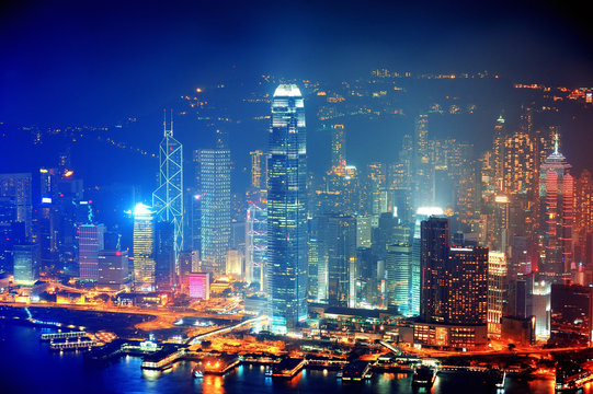 Hong Kong aerial night