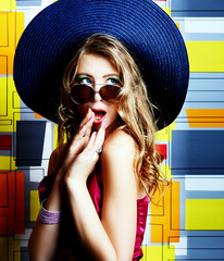 fashionable girl in a hat