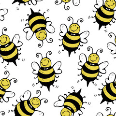 Bee seamless pattern