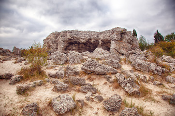 Stone Forest near Varna, Bulgaria. Pobity kamni - obrazy, fototapety, plakaty