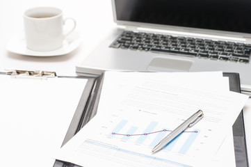 Company growth column chart business meeting