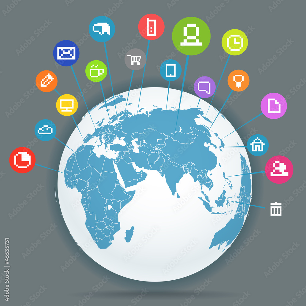 Poster abstract scheme of social media network
