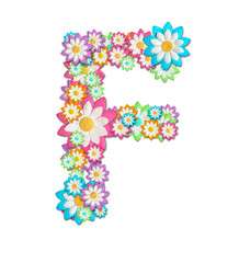 Flower Alphabet isolated on white background